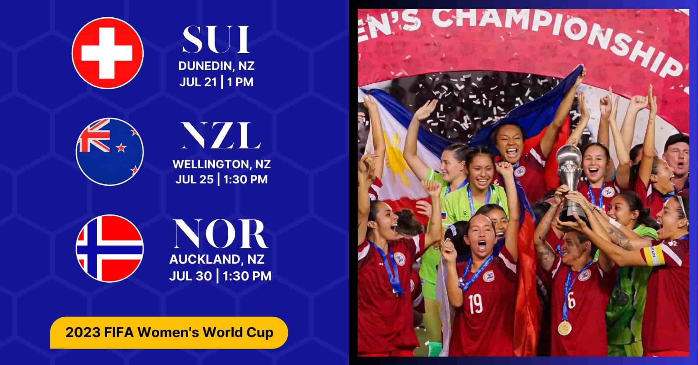 Philippines 2023 FIFA Women's World Cup Schedule