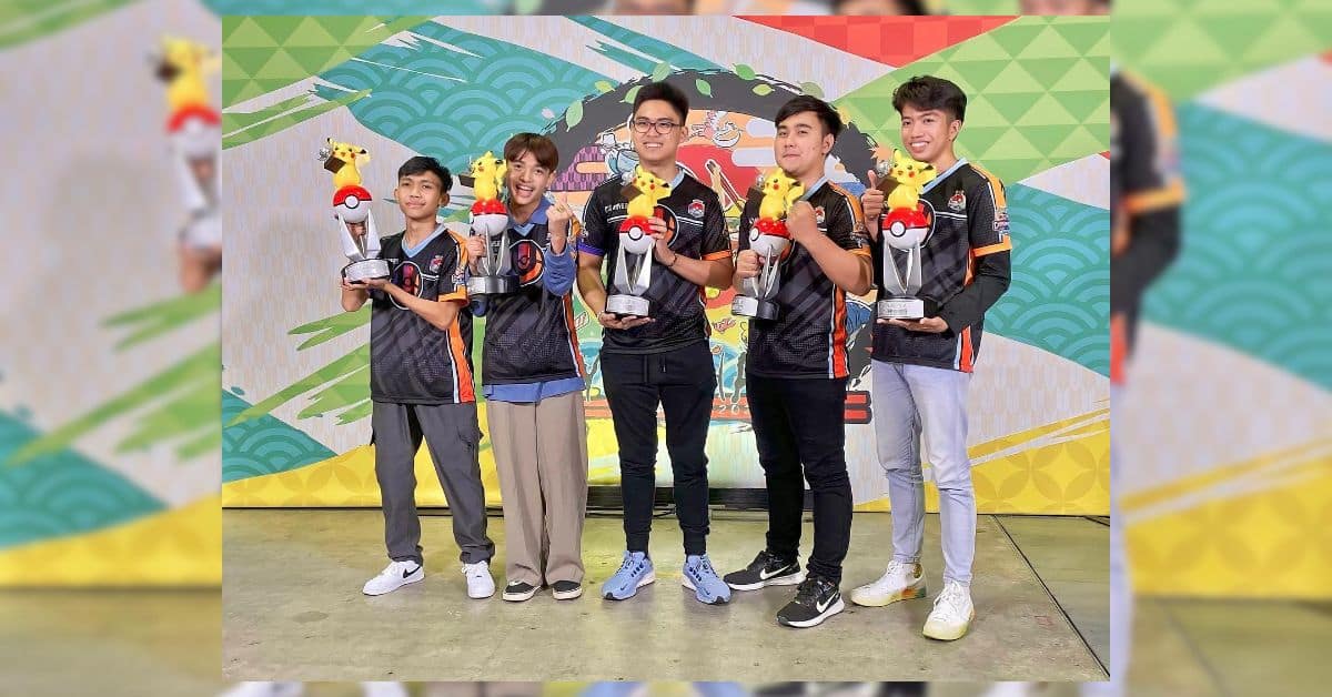 OMO Abyssinian members with their trophies during the pokemon unite world championship 2023