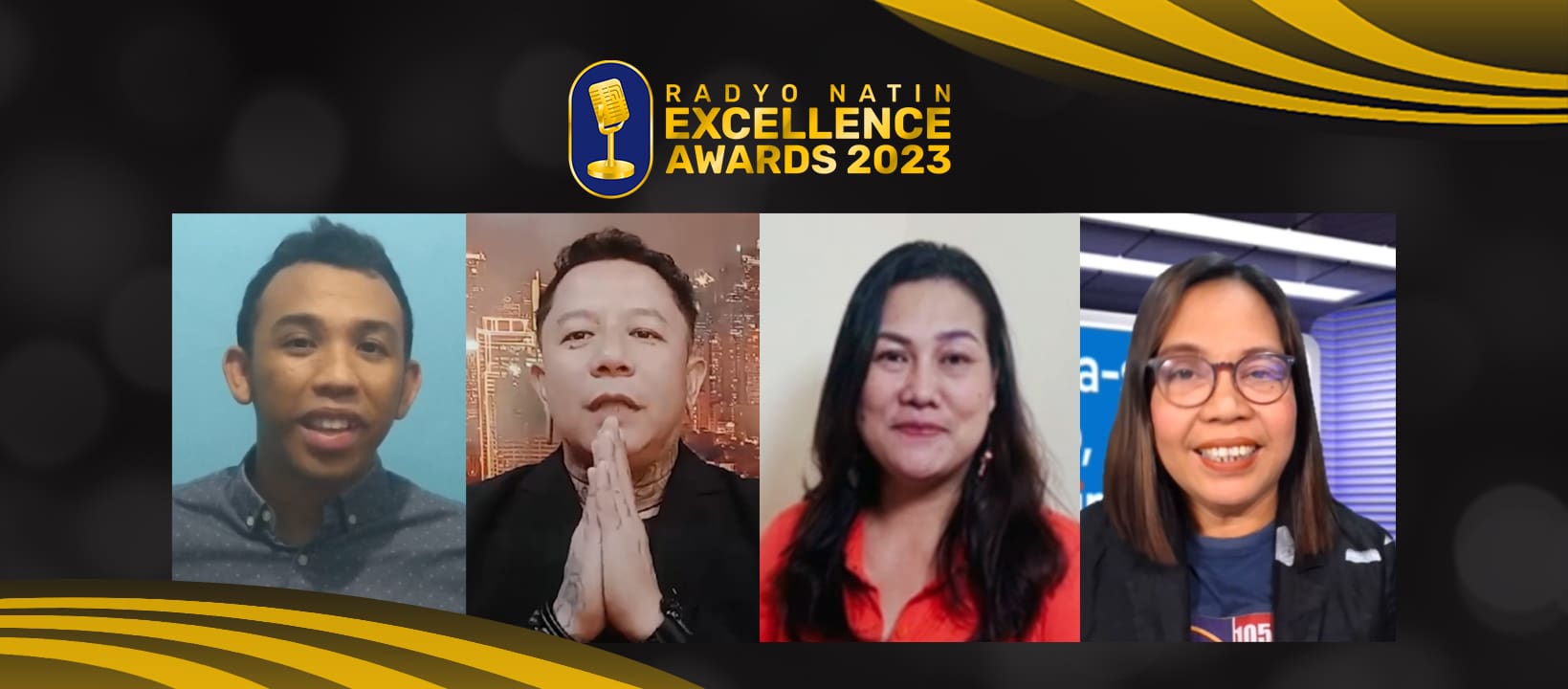 Four of the Radyo Natin Excellence Awards 2023 winners.