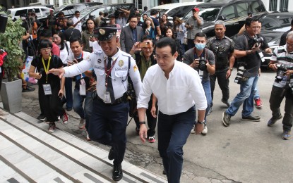 Former Senator Antonio Trillanes IV on his way to file plunder