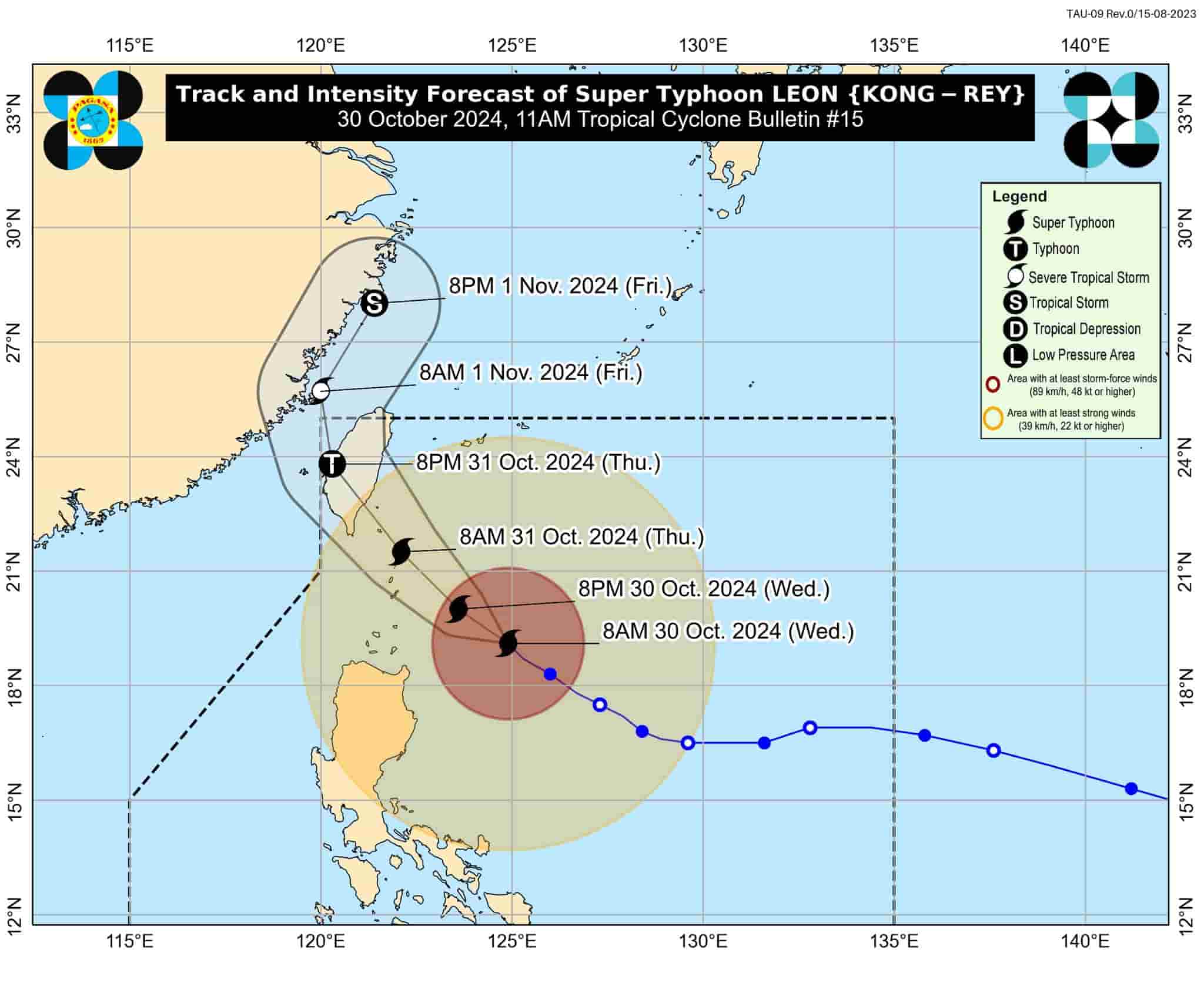 Super Typhoon Leon track